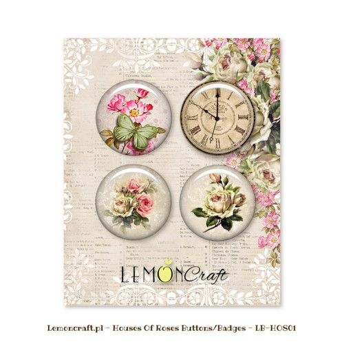 LemonCraft - House of Roses - Flair Embellishments self-adhesive decorative buttons