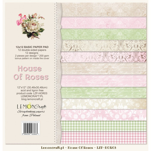 LemonCraft - House of Roses - 12 x 12 Base Paper Pad