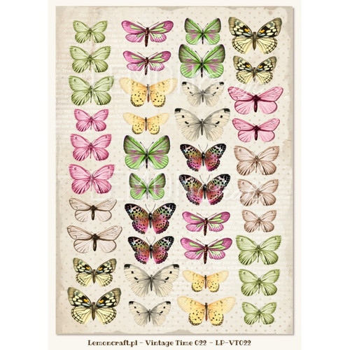 LemonCraft - House of Roses - Decorative paper - Cut-apart Butterfly Images - Vintage Time 022