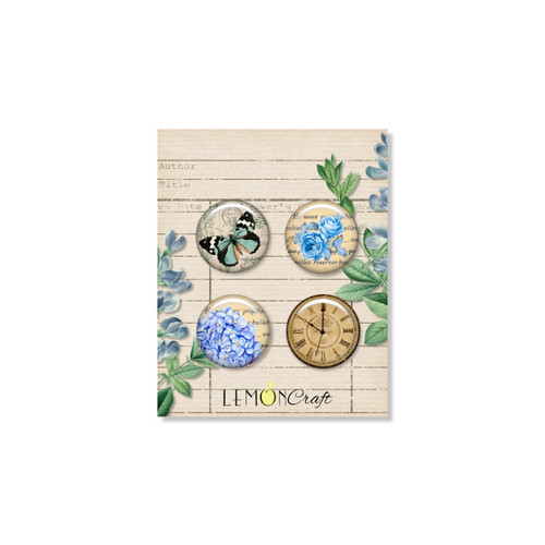 LemonCraft - Gossamer Blue - Flair Embellishments self-adhesive decorative buttons