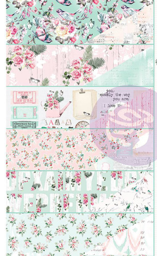 Prima - Havana - 6 sheets Double sided 12x12 Paper w/Foil Accents