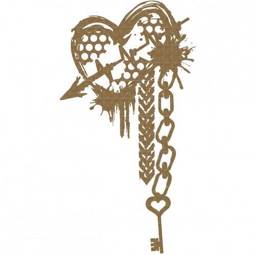 Creative Embellishments - Chipboard - Grunge Heart Corner