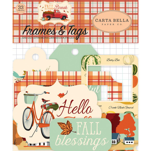 Carta Bella - Frames & Tags Die Cut Cardstock Pieces - Fall Break