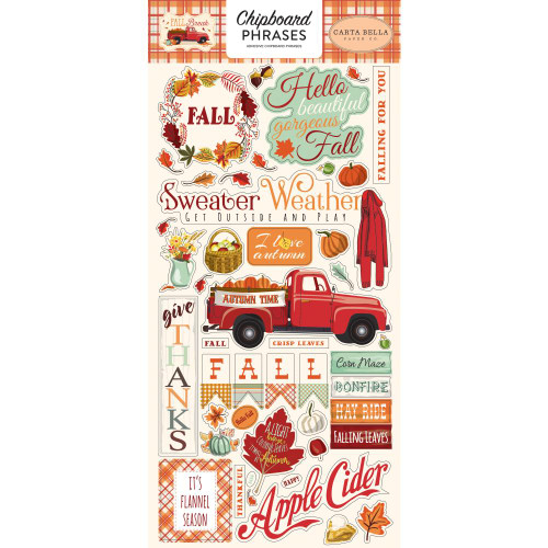 Carta Bella - Chipboard Phrases - Fall Break