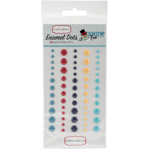 Carta Bella - Adhesive Enamel Dots - 60/Pkg - Snow Fun