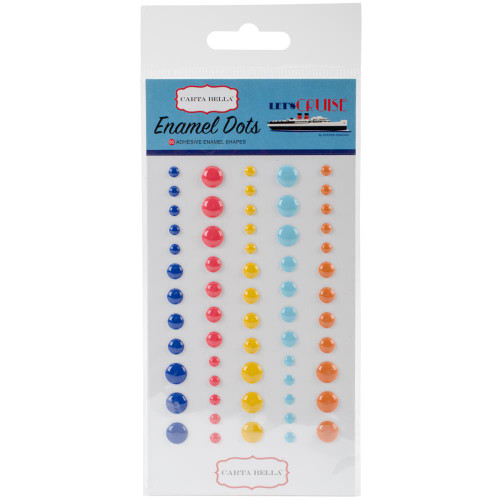 Carta Bella - Adhesive Enamel Dots - 60/Pkg - Let's Cruise
