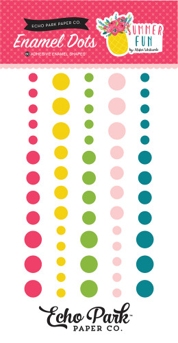 Echo Park - Adhesive Enamel Dots - 60/Pkg - Summer Fun