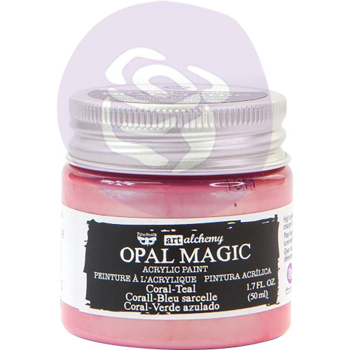 Prima Finnabair Art Alchemy Opal Magic Acrylic Paint - Coral Teal
