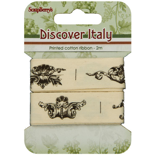 ScrapBerry's - Discover Italy Elements - Printed Cotton Ribbon 2/Pkg