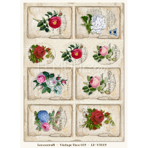 Lemon Craft - Decorative paper - Cut-apart Tags & Images - Vintage Time 002