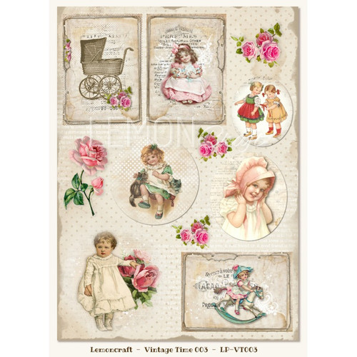 Lemon Craft - Decorative paper - Cut-apart Tags & Images - Vintage Time 003