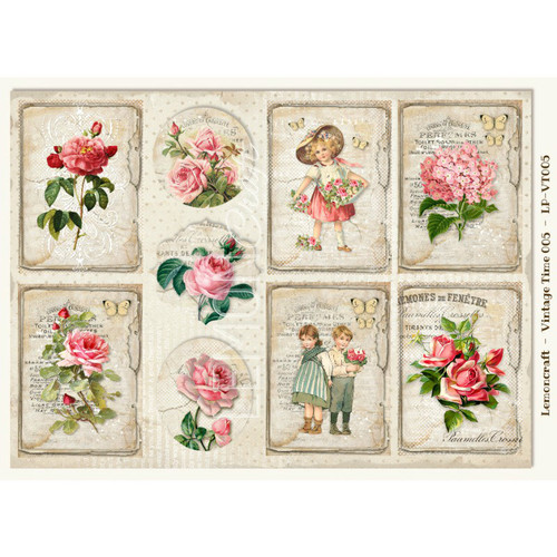 Lemon Craft - Decorative paper - Cut-apart Tags & Images - Vintage Time 005
