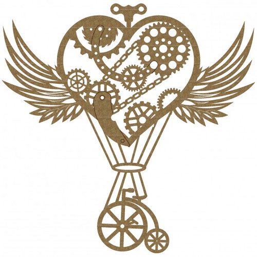 Creative Embellishments - Chipboard - Steampunk Heart Hot Air Balloon