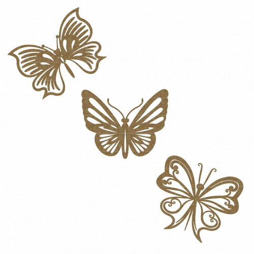Creative Embellishments - Chipboard - Butterflies (Set of 3)