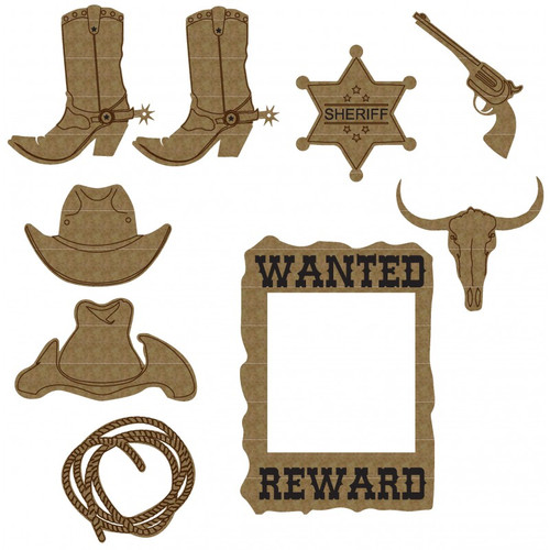 Creative Embellishments - Chipboard - Cowboy Set