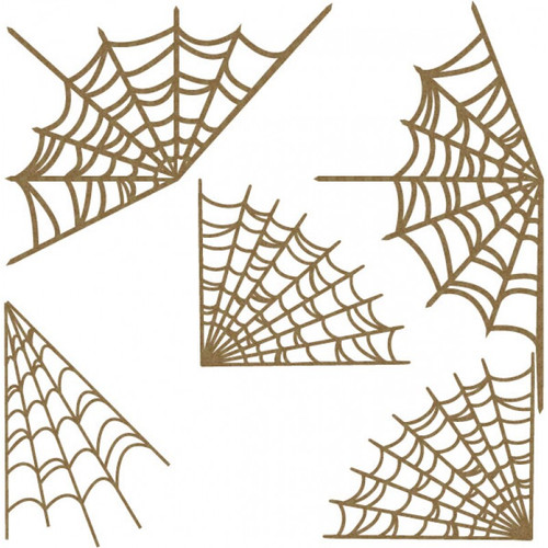 Creative Embellishments - Chipboard - Spider Web Corner Set