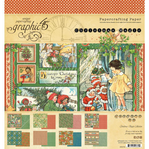 Graphic 45 - Christmas Magic - Double-Sided Paper 8x8 - 24/pkg
