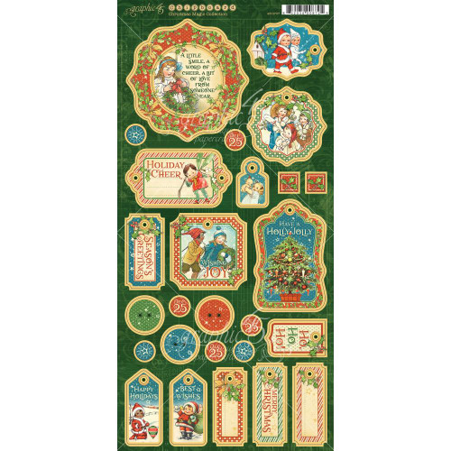 Graphic 45 - Christmas Magic - Chripboard Die-Cuts 6x12