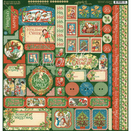 Graphic 45 - Christmas Magic - Stickers Sheet 12x12