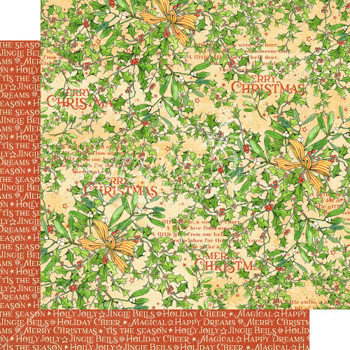 Graphic 45 - Christmas Magic - Happy Holly Days - Double-Sided Paper - 12x12