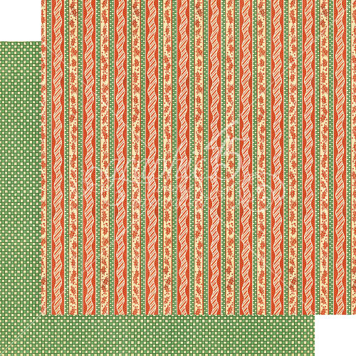 Graphic 45 - Christmas Magic - Candy Cane Ribbons - Double-Sided Paper - 12x12