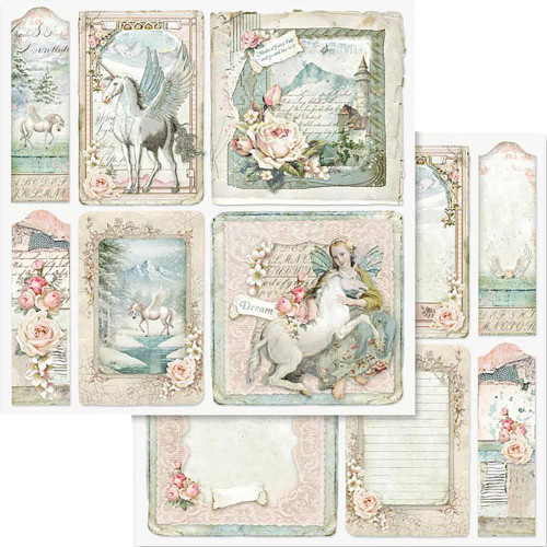 Stamperia - Double sided 12x12 Paper - Unicorn Card