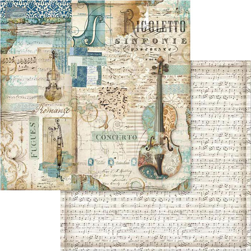 Stamperia - Double sided 12x12 Paper - Music Rigoletto Violin