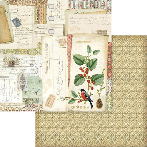 Stamperia - Double sided 12x12 Paper - Winter Botanic Postcards