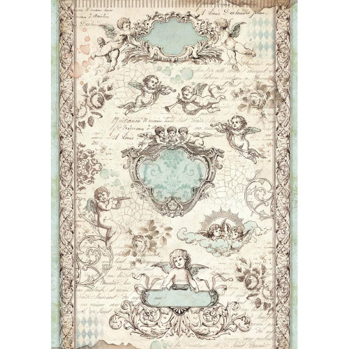 Stamperia - Decoupage Rice Paper 8.25 x 11.5 - Angel Tags