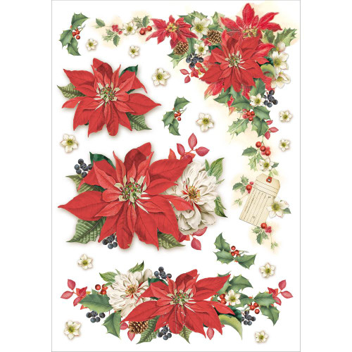 Stamperia - Christmas Vintage Stars - Decoupage Rice Paper 8.25 x 11.5