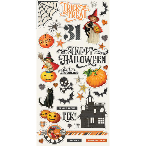 Simple Stories - Chipboard Stickers 6"X12" - Simple Vintage Halloween