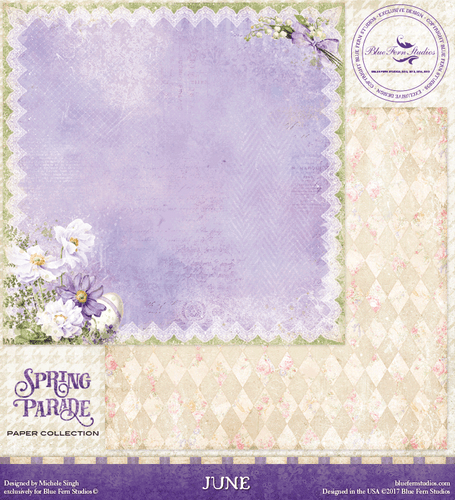 Blue Fern Studio - Spring Parade 12x12 dbl sided paper - June
