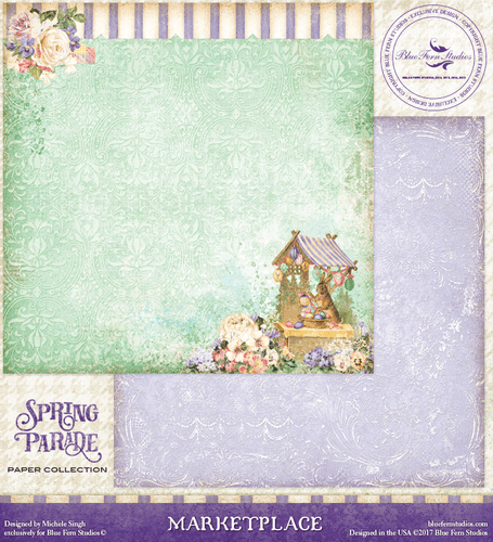 Blue Fern Studio - Spring Parade 12x12 dbl sided paper - Marketplace