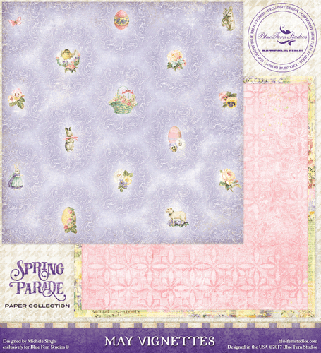 Blue Fern Studio - Spring Parade 12x12 dbl sided paper - May Vignettes