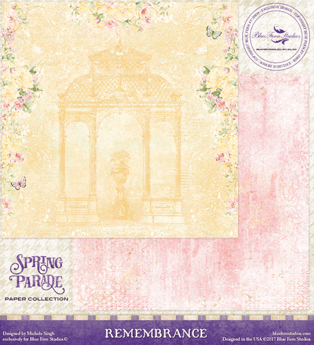 Blue Fern Studio - Spring Parade 12x12 dbl sided paper - Remembrance