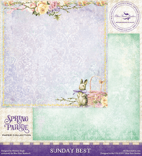 Blue Fern Studio - Spring Parade 12x12 dbl sided paper - Sunday Best