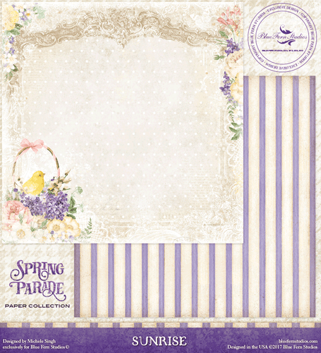 Blue Fern Studio - Spring Parade 12x12 dbl sided paper - Sunrise
