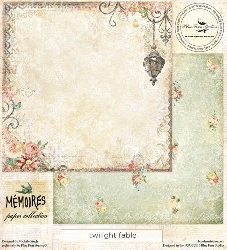 Blue Fern Studios - Memories 12x12 dbl sided paper -Twilight Fable