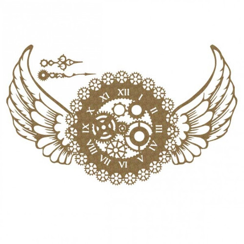 Creative Embellishments - Chipboard - Steampunk Timepiece with Wings