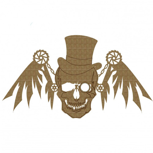 Creative Embellishments - Chipboard - Steampunk Skull with Wings