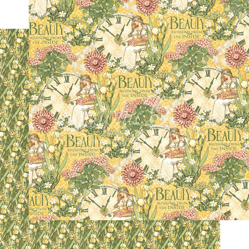 Graphic 45 - Garden Goddess - Double sided 12x12 Paper - Love Grows Here