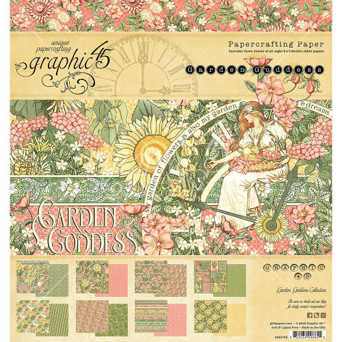 Graphic 45 - Double-Sided Paper Pad 8"X8" 24/Pkg - Garden Goddess
