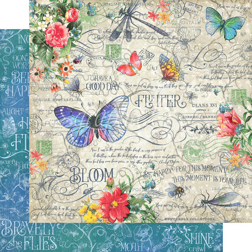 Graphic 45 - Flutter - Double sided 12x12 Paper - Flutter