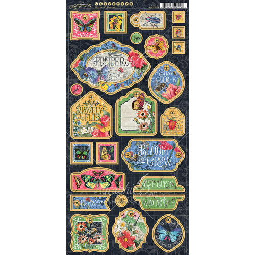 Graphic 45 - Chipboard Die-Cuts 6x12 - Flutter