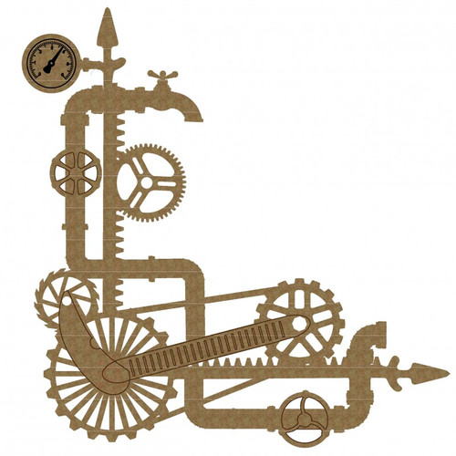 Creative Embellishments - Chipboard - Steampunk Pipe Corner