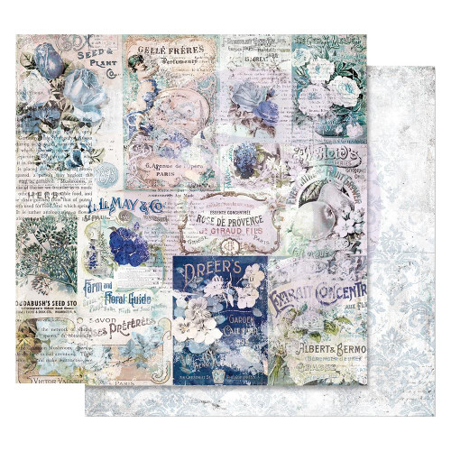 Prima - Double sided 12x12 Scrapbook Cardstock Paper w/Foil Accents - Georgia Blues - Memory Lane
