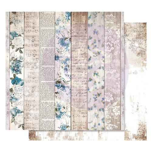 Prima - Double sided 12x12 Scrapbook Cardstock Paper w/Foil Accents - Georgia Blues - Written Chapters