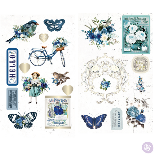 Prima - Chipboard Stickers - 23 pieces - Georgia Blues