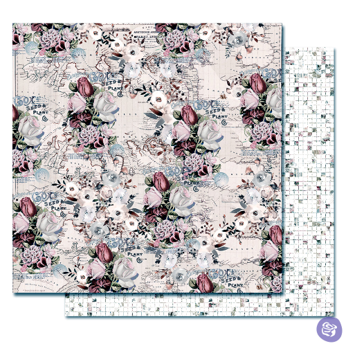 Prima - Double sided 12x12 Scrapbook Cardstock Paper w/Foil Accents - Lavender Frost - The Road To You