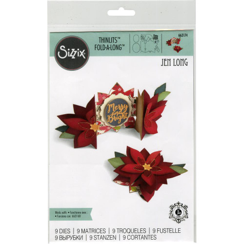 Sizzix - Jen Long - Thinlet Dies - Poinsettia Fold-A-Long Card